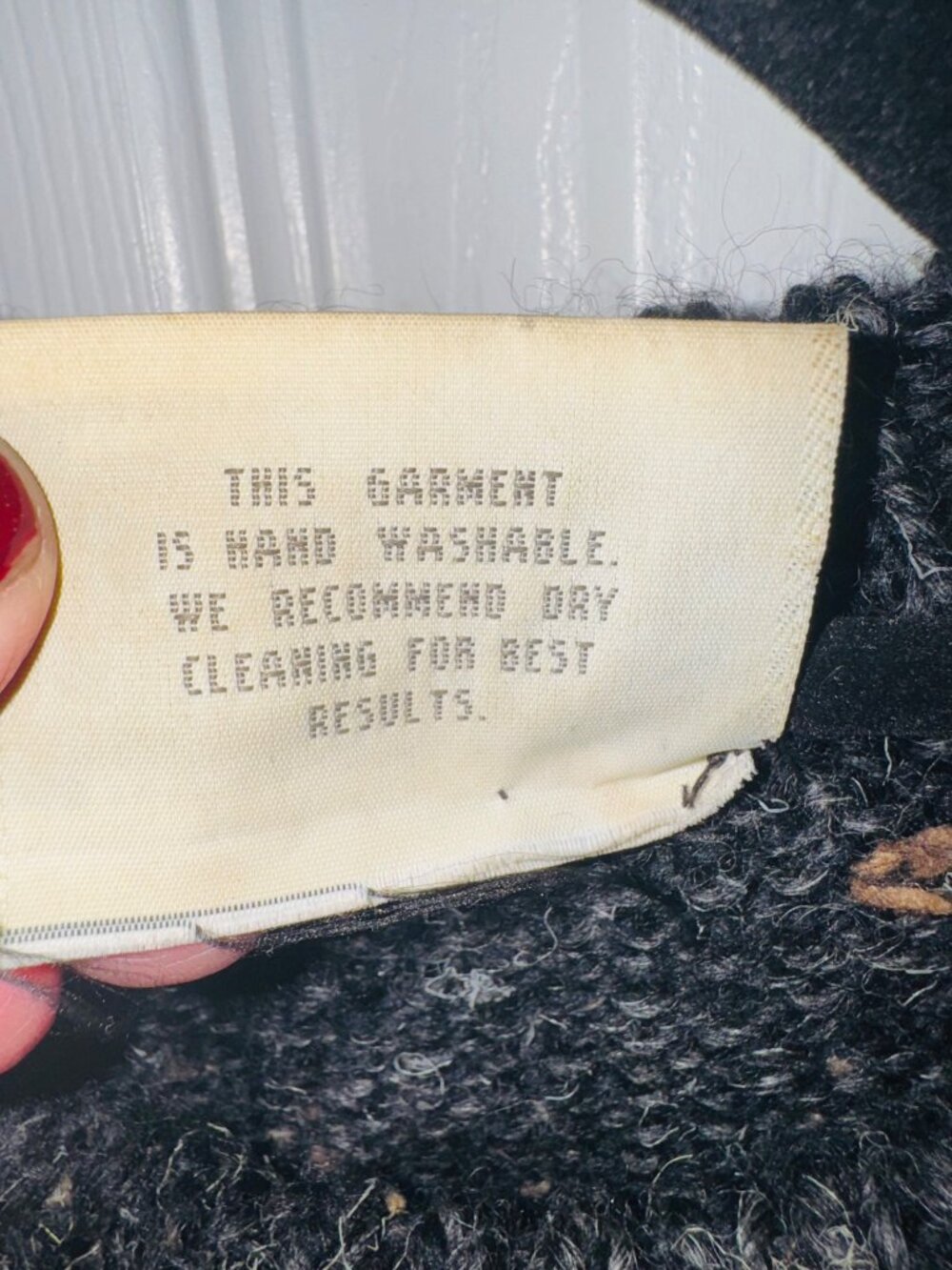 Vintage Reynolds Originals Gray Wool Heavy knit Sweater Leather Patches L Y2K - Picture 4 of 7